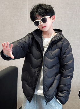 男童羽绒服轻薄冬季2025新款中大儿童冬装校服神器内搭连帽外套潮