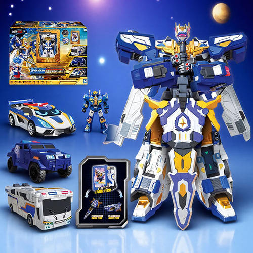 展高正版炫蓝雷霆王三合体新炫卡斗士2第二季S变形机甲机器人玩具