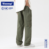春季 DORA 子男 男直筒宽松水洗休闲长裤 潮牌男女款 WASSUP工装 裤