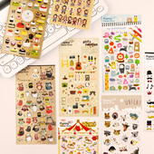 韩国funny贴纸女孩世界旋转木马猫头鹰可爱动物表情印第安人蛋糕