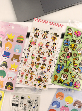 卡通人物贴纸大叔日本武士表情手账基础素材手机装饰贴画角色扮演