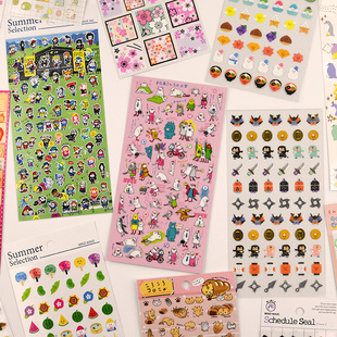 10元 3包可爱卡通人物动物忍者寿司贴纸日本料理相扑企鹅手账贴画