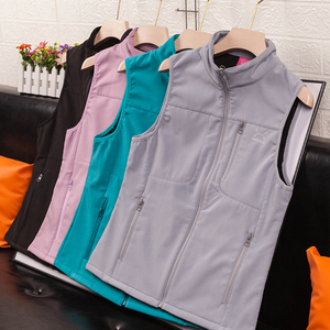 外贸好货女士加绒软壳马夹抓绒无袖外套2023秋冬新款内搭户外运动