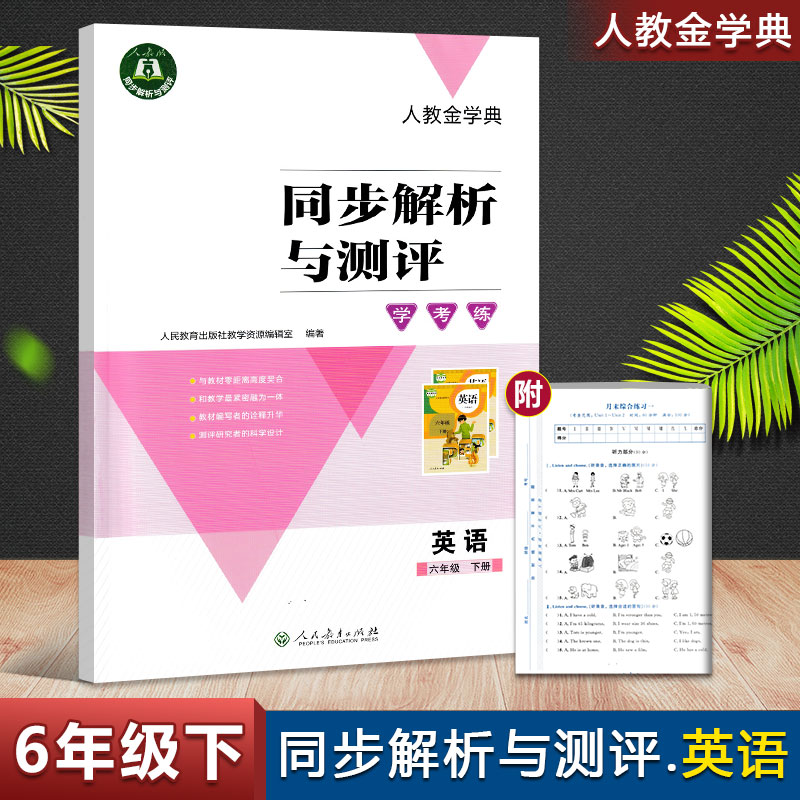 同步解析与测评英语6六年级下册人教金学典学考练课时单元练习册作业本配活页期中期末综合检测试卷和答案人民教育出版社