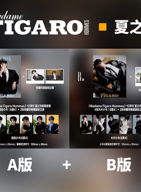 费加罗男士 12月 夏之光A/B版封面+赠4张官方随机小卡+2张拍立得 Madame Figaro Hommes新视线杂志2025年十二月/红秀/睿士/时装