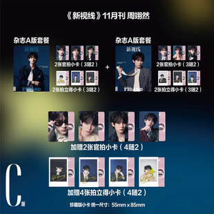 新视线 嘉人NOW 周翊然官方C版 2张小卡 2张拍立得小卡 B封面套装 11月 ：A 欣漾 计入销量 MadameFigaro费加罗杂志2025年 费加罗