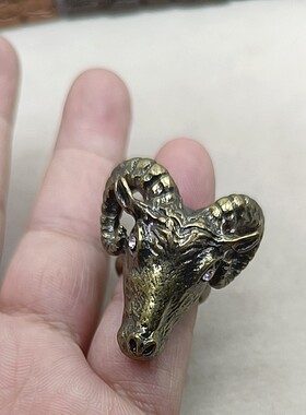 67满29元包邮  复古羊头戒指  5码
