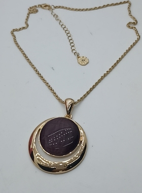 8.1直播29包邮  打标镶嵌猫眼石项链  紫色M标