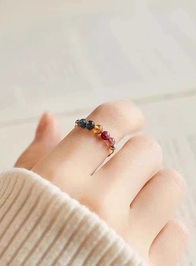 彩色多巴胺戒指时尚轻奢高级感