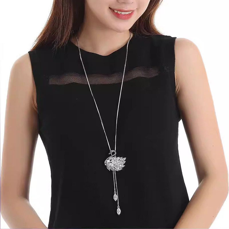 天鹅毛衣链长款2025新款爆款潮时尚气质百搭银饰项链配饰女高级感,饰品/流行首饰/时尚饰品新,项链,淘宝优惠券,粉丝福利购,淘宝优惠卷