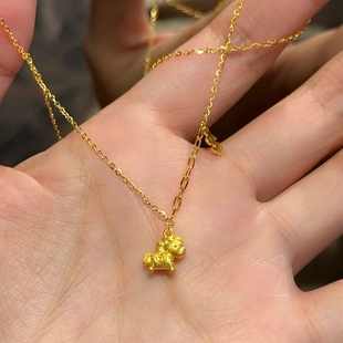 马上有钱项链2026本命年黄金色小马吊坠新年礼物送女友毛衣链秋冬