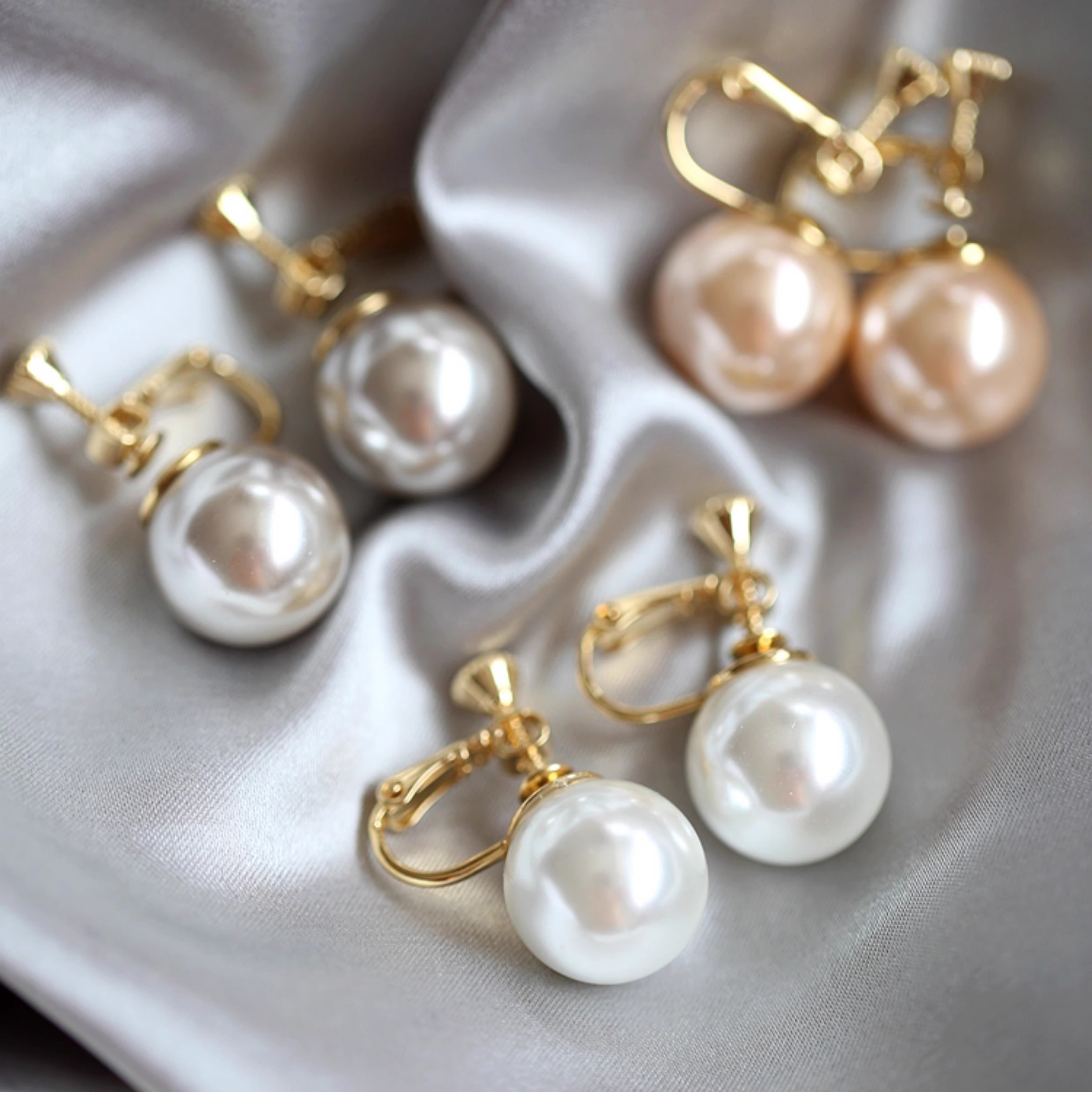 小香风简约珍珠耳环螺旋式耳夹无耳洞女新款无痛百搭日韩版可调节