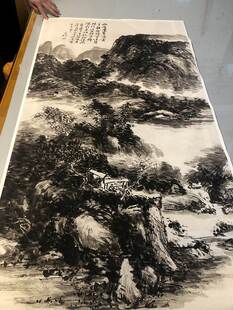 名画复制品名家作品黄宾虹松谷云舫山水画国画艺术微喷挂画装饰画