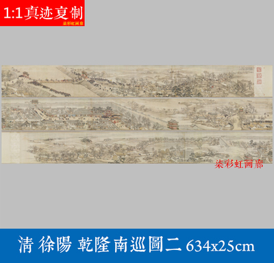 清徐扬乾隆南巡图二手卷艺术微喷名画复制品装饰画学习临摹人物画