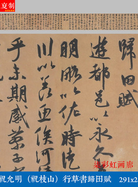明祝允明（祝枝山）草书归田赋微喷复制学习临摹名家行草书法字帖
