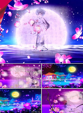 新贵妃醉酒 李玉刚 配乐成品  凉亭大海月色 京剧戏曲 视频素材