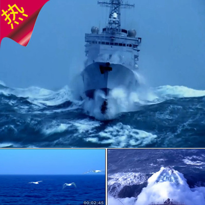 水手 配乐成品 轮船大海行驶 海鸥 海浪 海花 视频素材
