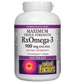 加拿大直邮 3高浓度鱼油软胶囊150粒 RxOmega Natural Factors