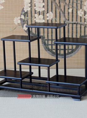 紫光檀中式紫砂壶茶具博古架