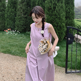 法式气质甜美背心连衣裙女2025夏季新款韩版宽松显瘦减龄a字长裙，女装连衣裙，浙宝306