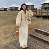 大货已出-定制罗口羊羔毛外套306-AW91-p205-k308，女装皮草，浙宝306