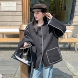 现货-双色双面双穿贝壳绣双面呢外套306-AW115-k295-k448，女装毛呢外套，浙宝306