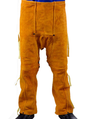 威特仕皮单前幅工作裤CE认证EN47091-97cm长电焊服阻燃防火隔热