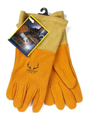 威特仕全皮中袖筒氩弧焊TIG防火隔热电焊焊接专业防护手套EN12247