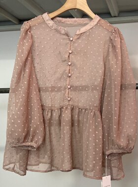 立体提花淡粉色大M家宽松版胸围