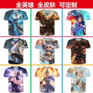 王者荣耀伽罗太华衣服3D印花男女装短袖t恤春夏青少年儿童cos上衣