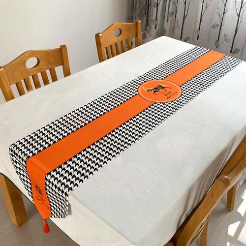 简约桌旗千鸟桌布轻奢