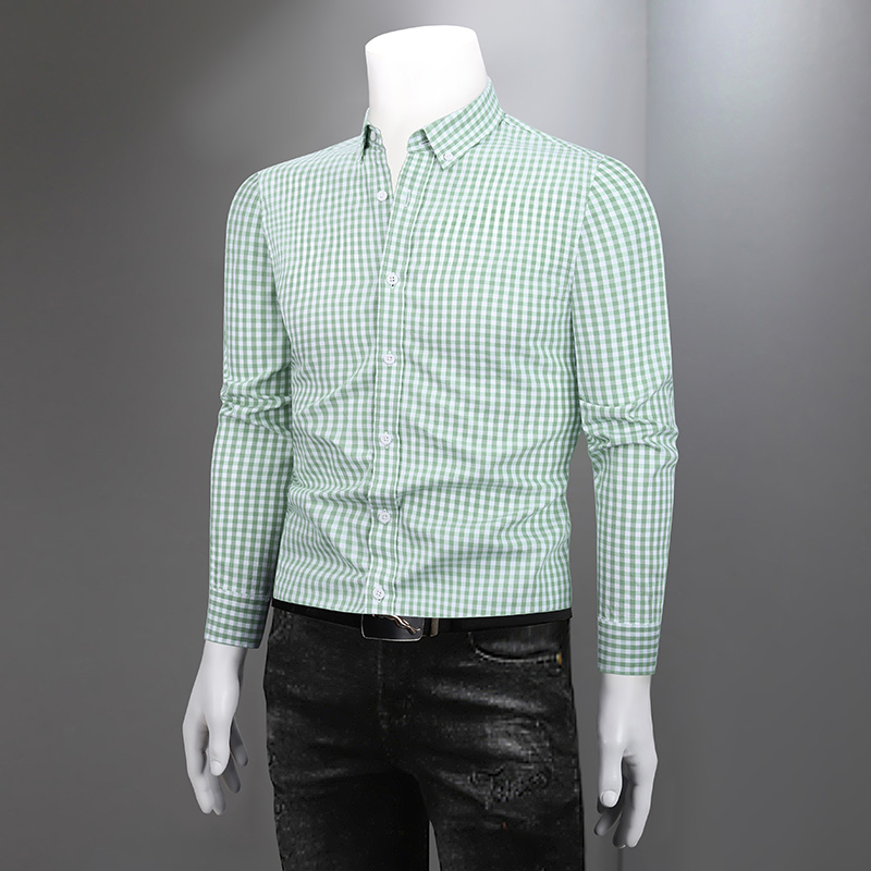 男士长袖衬衫2025新款美式休闲格子衬衣男免烫潮流百搭高级感痞帅