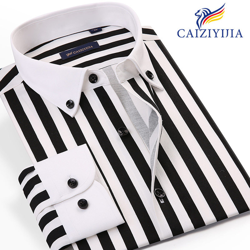 男士衬衫长袖秋季新款白领高级感痞帅商务休闲高档男装条纹衬衣