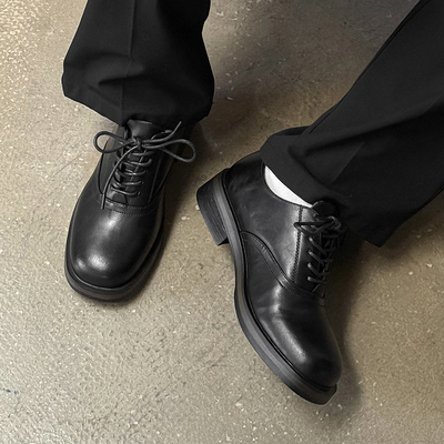 德比鞋男款黑色高级感商务正装皮鞋结婚新郎鞋子休闲增高乐福鞋男
