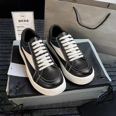 黑色ro鞋子男款板鞋倒三角厚底增高德比鞋美式复古休闲鞋cleanfit