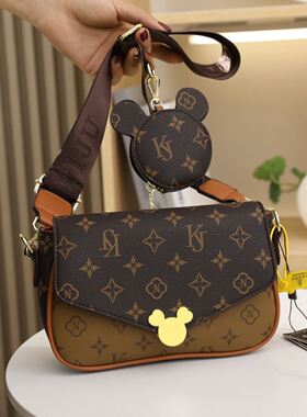 Clean Knоck小众包包女2026新款老花小方包复古宽带斜挎包单肩包