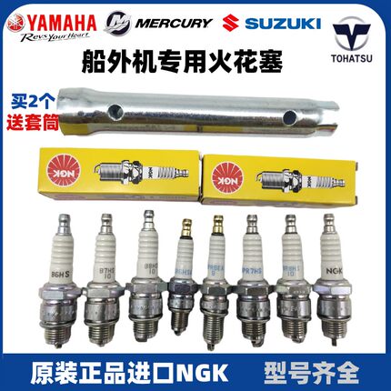 原装正品进口NGK二四冲程雅马哈百东发水星铃木船外机专用火花塞