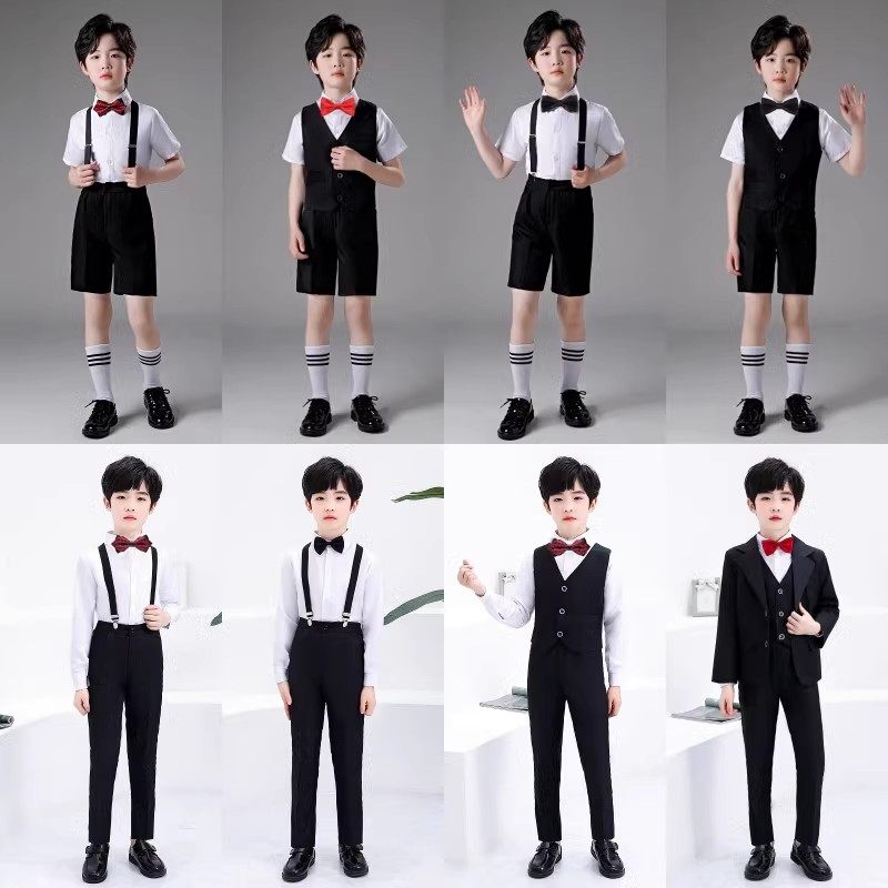 男童背带裤演出服男孩小学生合唱团朗诵幼儿园毕业典礼表演服装