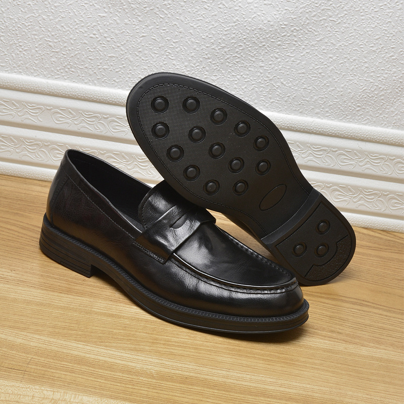 日本代购LP男鞋头层牛皮商务正装皮鞋英伦风潮流一脚蹬西装鞋皮鞋