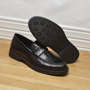 日本代购LP男鞋头层牛皮商务正装皮鞋英伦风潮流一脚蹬西装鞋皮鞋