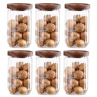 相思木玻璃储物罐厨房食品杂粮咖啡豆茶叶密封罐高硼硅储藏收纳瓶