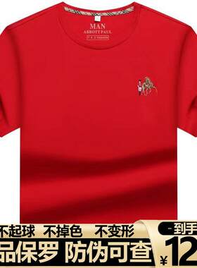 丝光棉短袖男款保罗刺绣圆领t恤