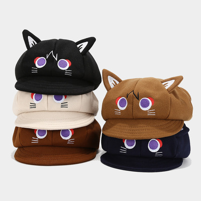 流浪者·童话猫耳朵八角帽显脸小可爱甜妹cosplay立体百搭贝雷帽