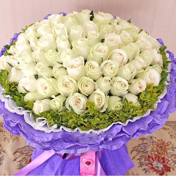 情人节母亲节白玫瑰鲜花同城速递义乌实体店订配送花上门东阳金华