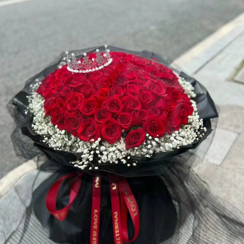 鲜花速递同城配送银川太原南阳花红玫瑰花束生日花店送花上门