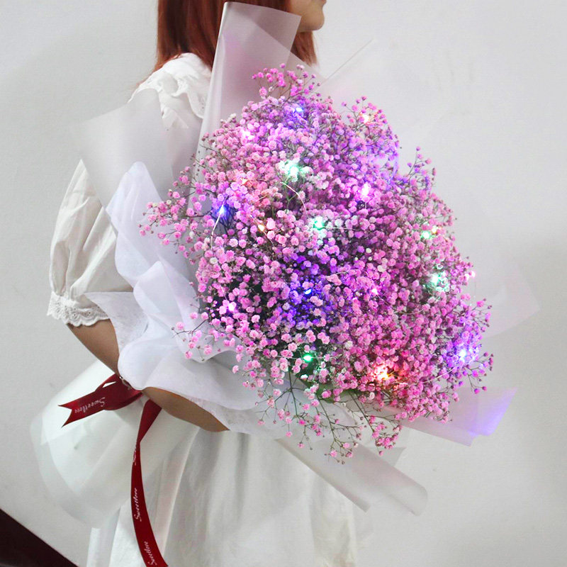 满天星混搭花束礼盒台州鲜花速递同城临海黄岩椒江路桥生日送花店