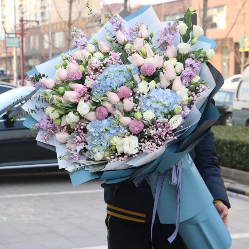 超大花束毕业情人节母亲节生日玫瑰绣球鲜花速递同城杭州宁波花店
