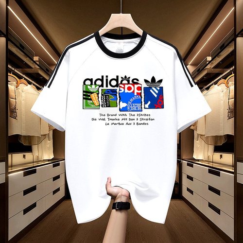 三条杠重磅纯棉短袖T恤