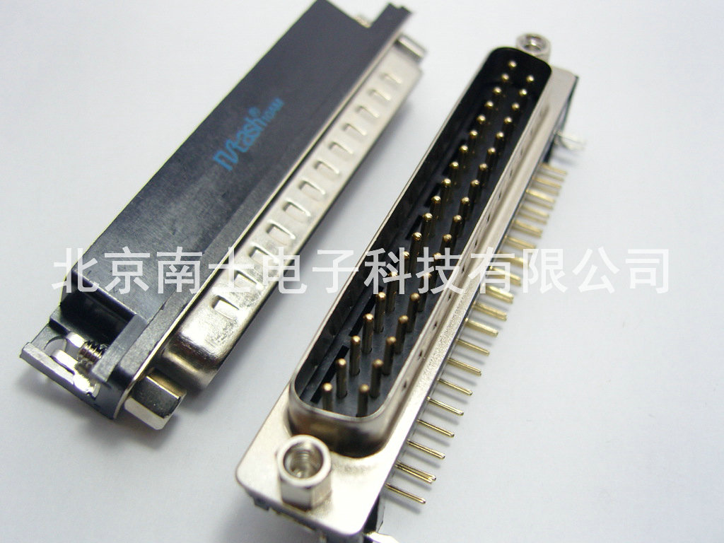 精工南士 镀金DR37公头 DR37针 DB37接头 90度弯脚 插板式 焊板式