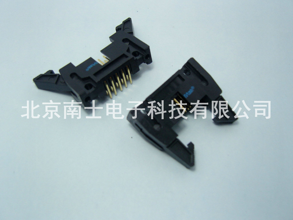 精工南士 DC2-10P 镀金 90度弯脚 弯针 牛角插座 2.54mm间距 黑色